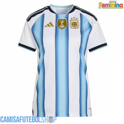 Camisa de time de futebol Argentina Replicas 1º Equipamento Feminina Mundo 2026 Manga Curta